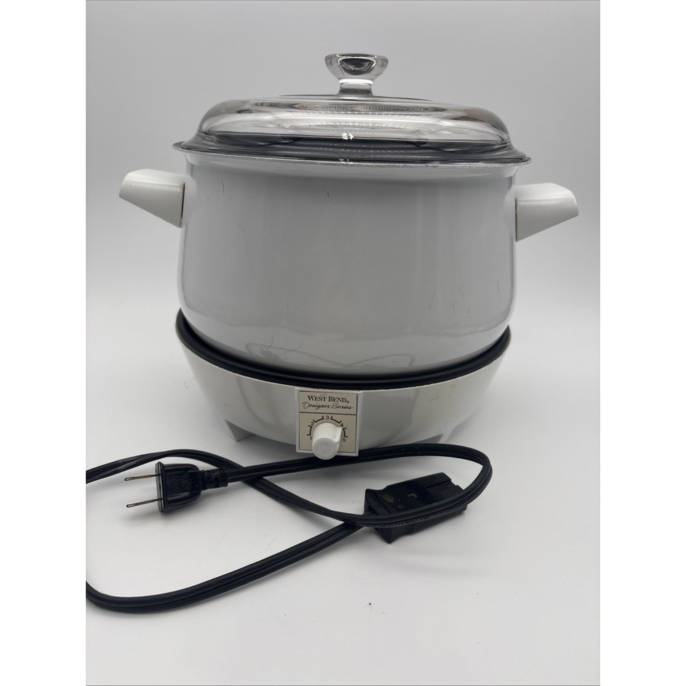 Vintage West Bend Designer Series 4 QT Slow Cooker Crock Pot NO 84034 Dented Pot